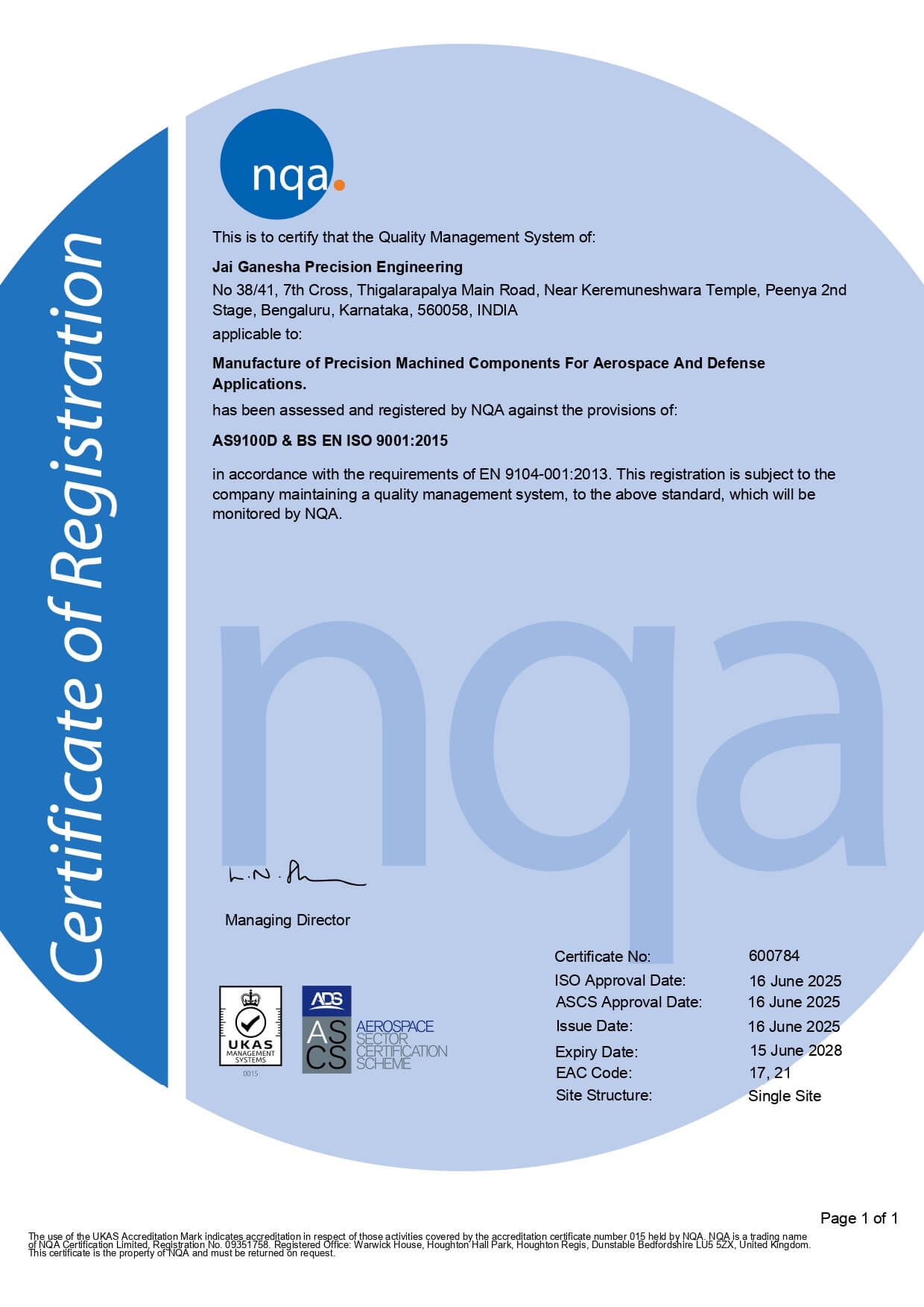 certificate